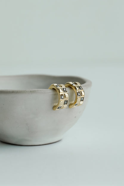 Kaylee Checkered Mini Hoop Earrings