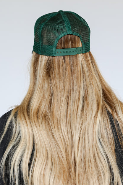 green Nashville Trucker Hat back view