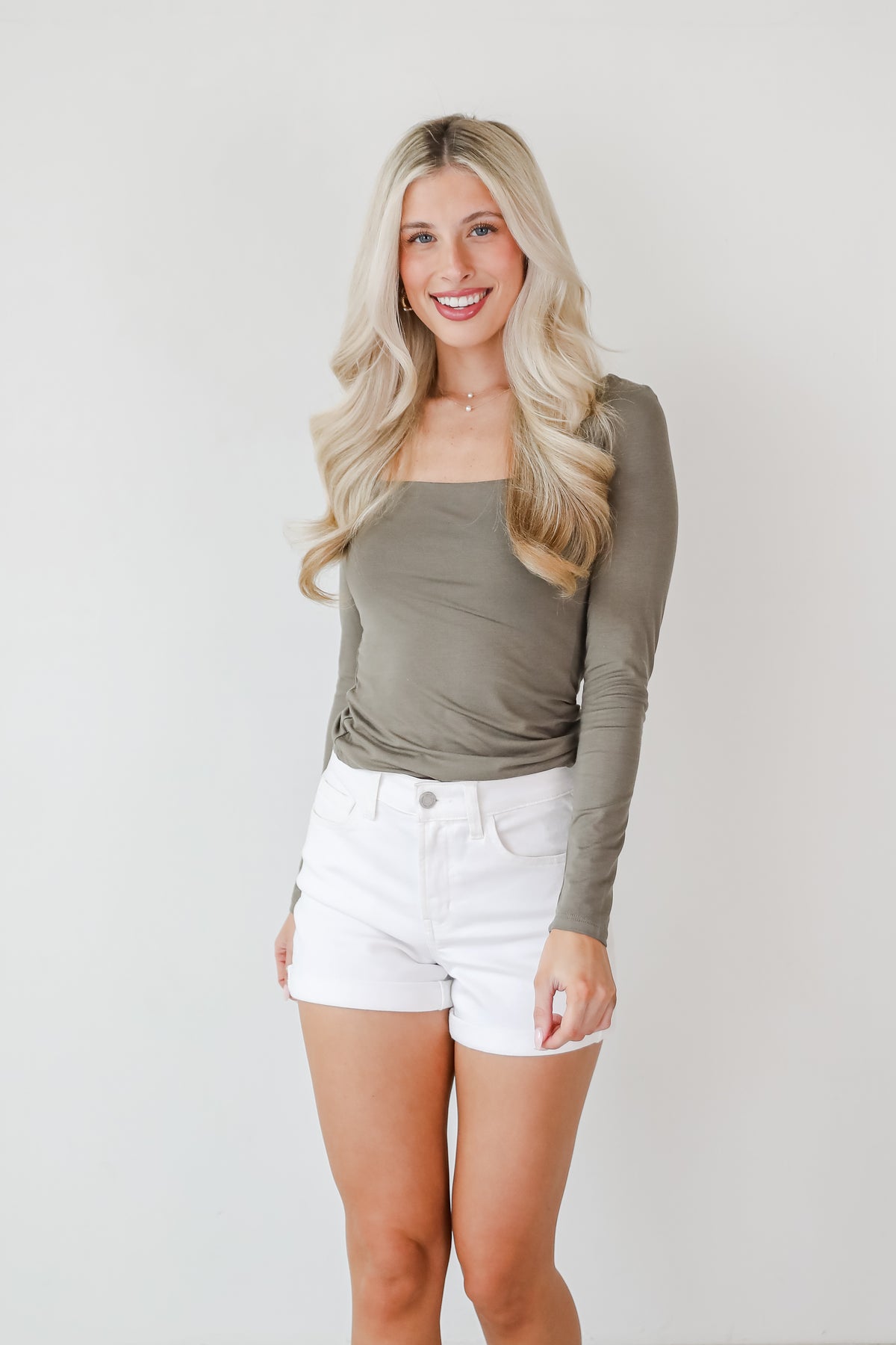 Taylor Square Neck Long Sleeve Top
