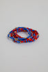 Hallie Blue/Red Beaded Bracelet Set