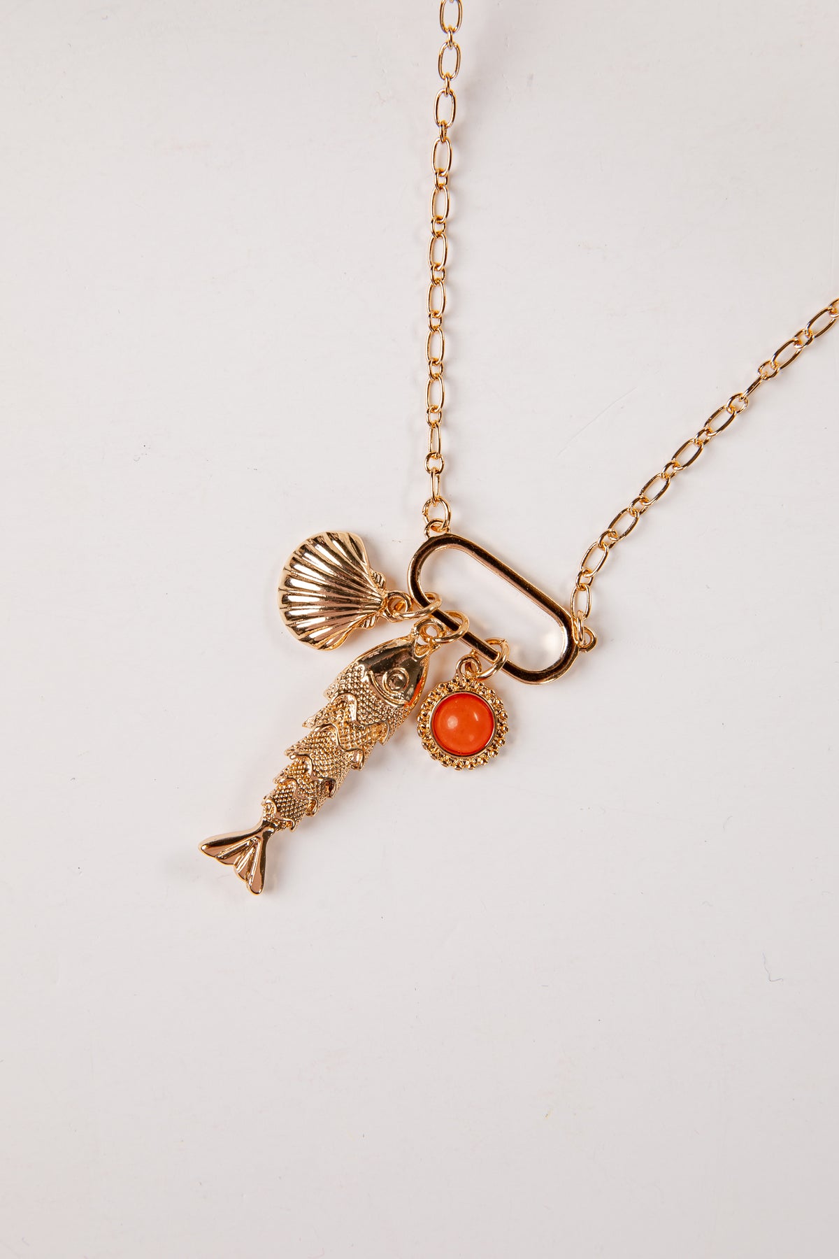 rust Maren Coastal Charm Gold Necklace