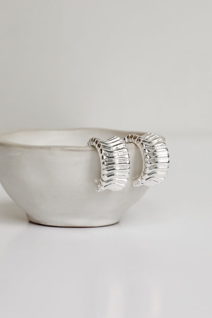 Samantha Textured Hoop Earrings