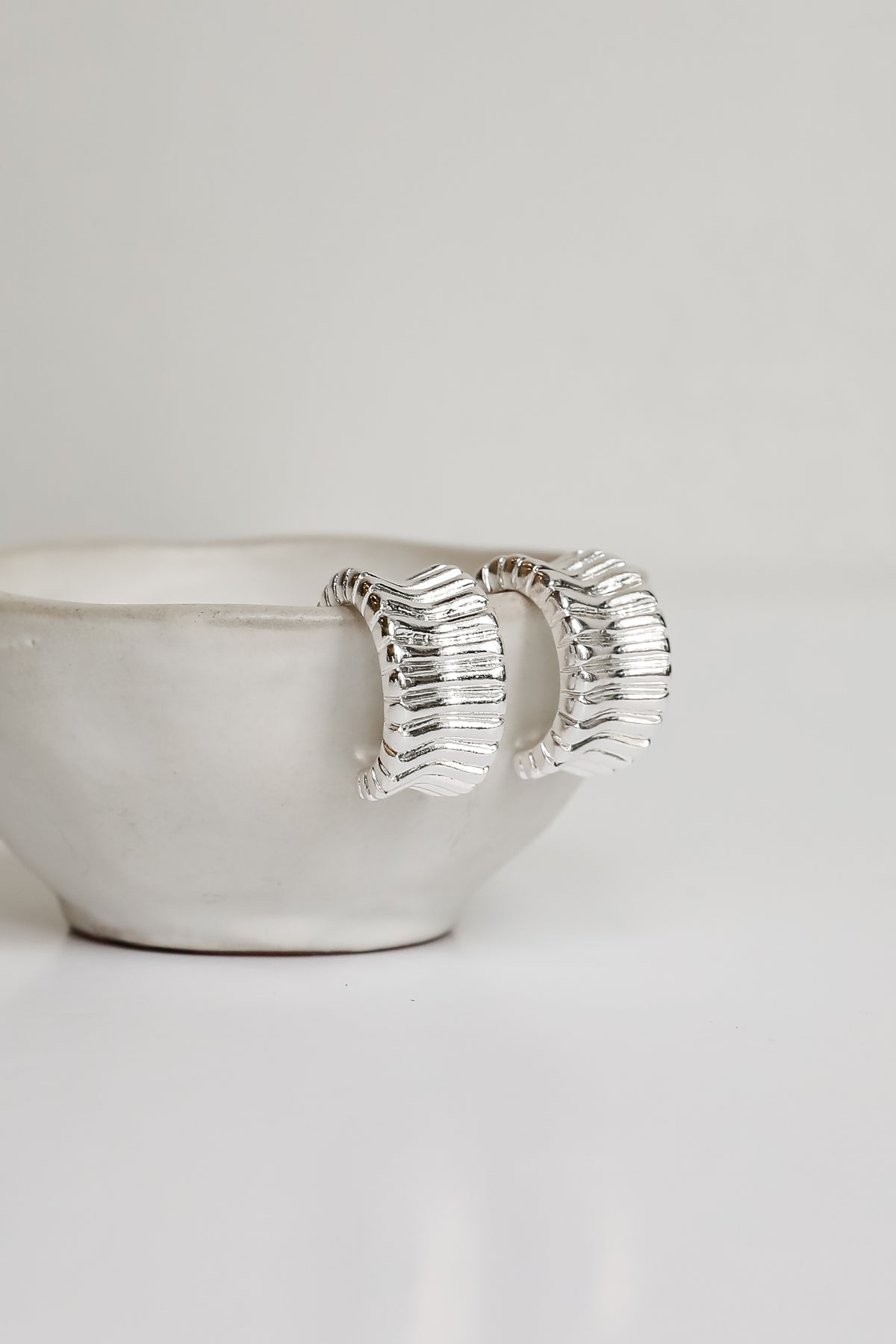 Samantha Textured Hoop Earrings