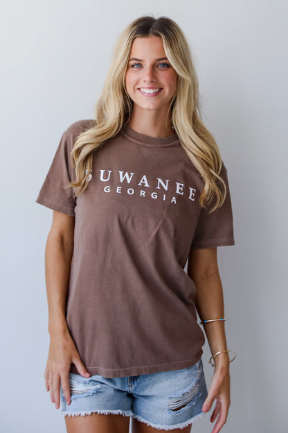 Brown Suwanee Georgia Block Letter Tee
