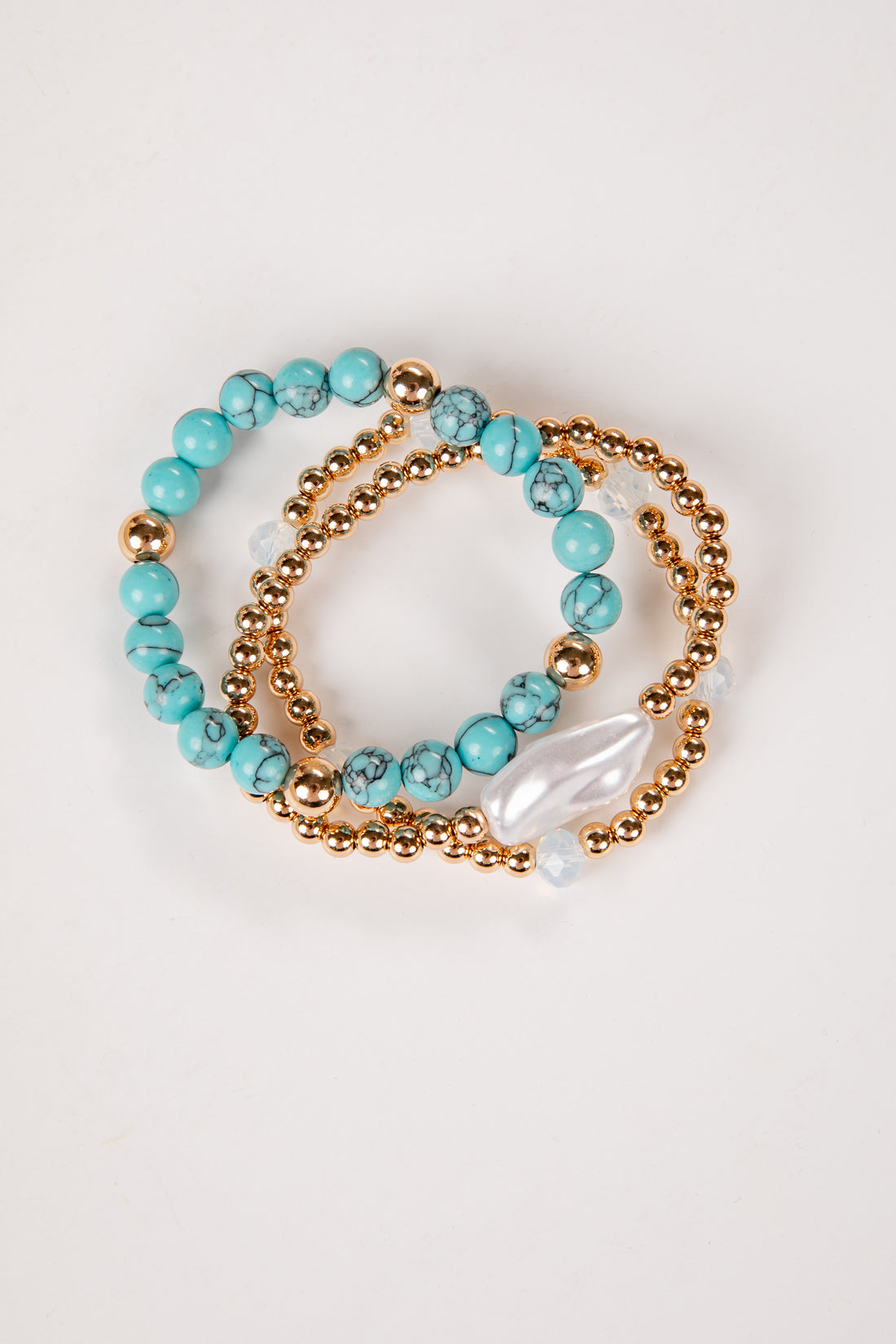 blue stack bracelet set