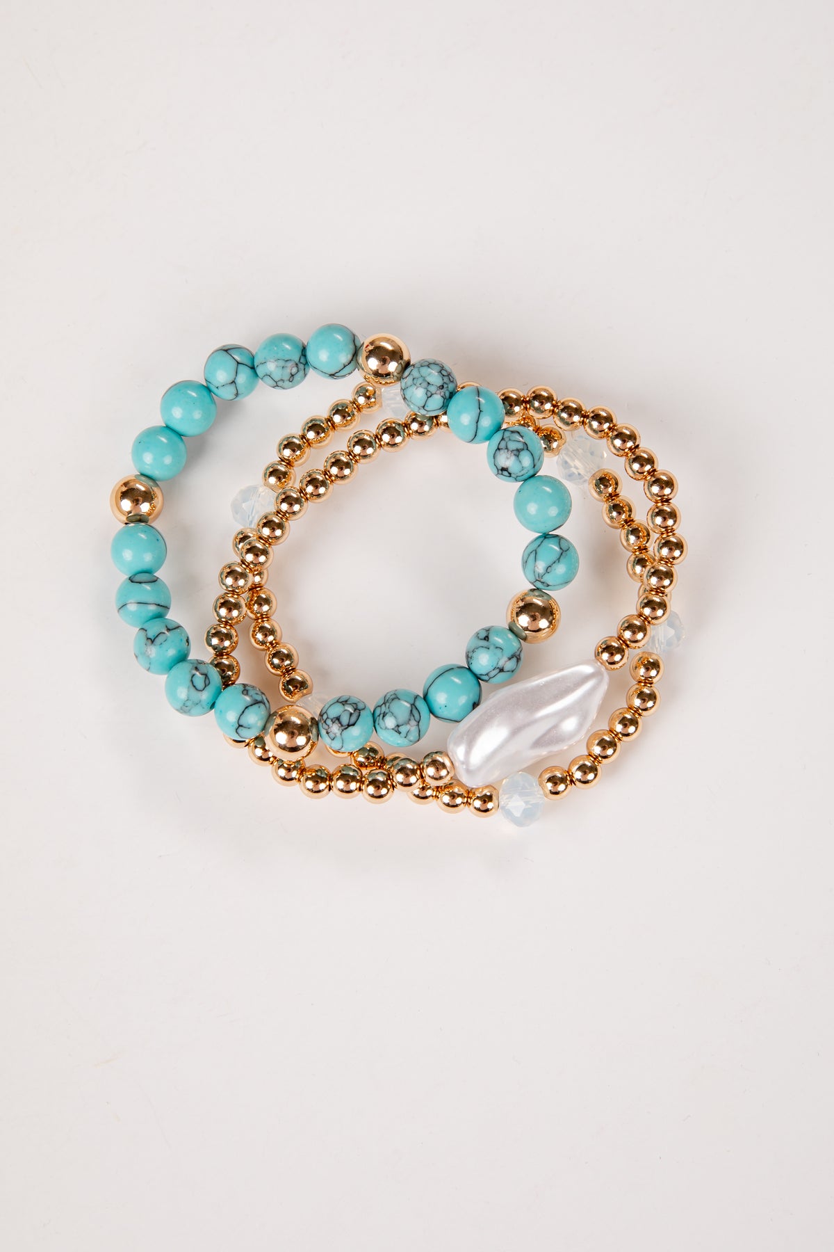 blue stack bracelet set