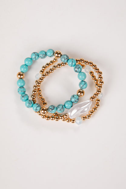 blue stack bracelet set
